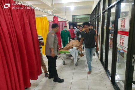 Seorang siswa SMP di Blitar tenggelam di Bendungan Ngusri, Selasa (18/06/2024). (foto : dok.humas Polres Blitar/beritajatim.com)