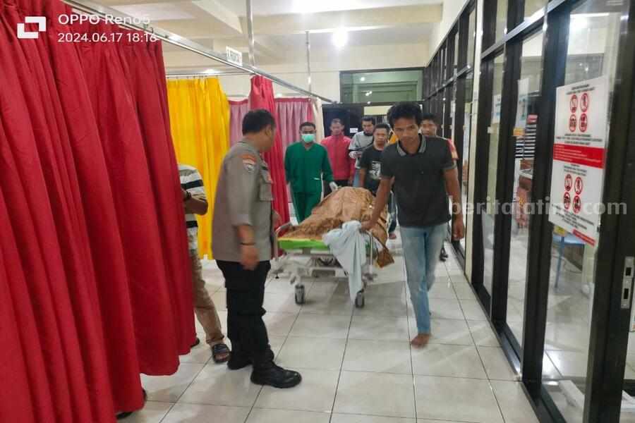 Seorang siswa SMP di Blitar tenggelam di Bendungan Ngusri, Selasa (18/06/2024). (foto : dok.humas Polres Blitar/beritajatim.com)