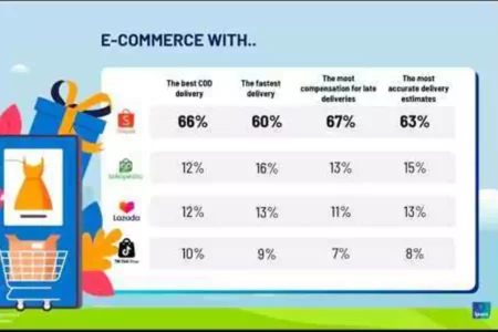 Hasil survei pasar e-commerce di Indonesia.