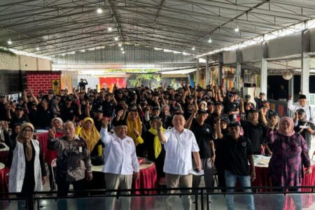 Gerindra membentuk tim pemenangan per RT untuk Pilwali Blitar, Jumat (7/6/2024). (Foto : Winanto/beritajatim.com)