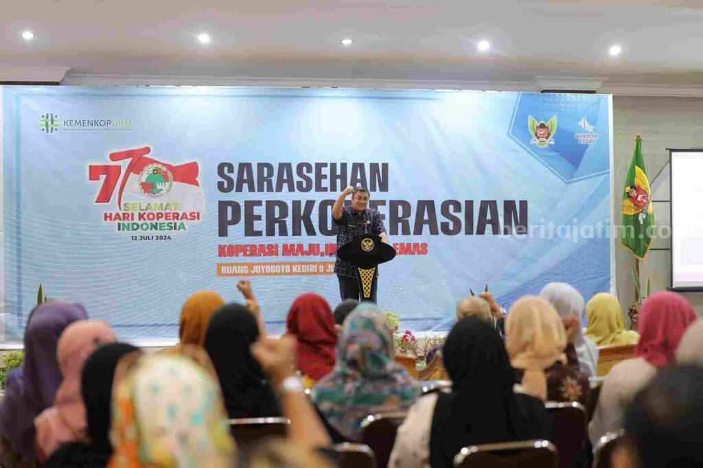 Sarasehan Perkoperasian sebagai rangkaian Peringatan HARKOPNAS ke-77 di Kota Kediri.