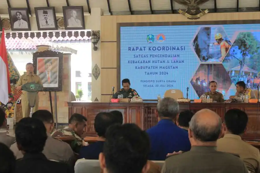 Pemkab Magetan dan stakeholder terkait menggelar rapat koordinasi untuk langkah preventif karhutla.
