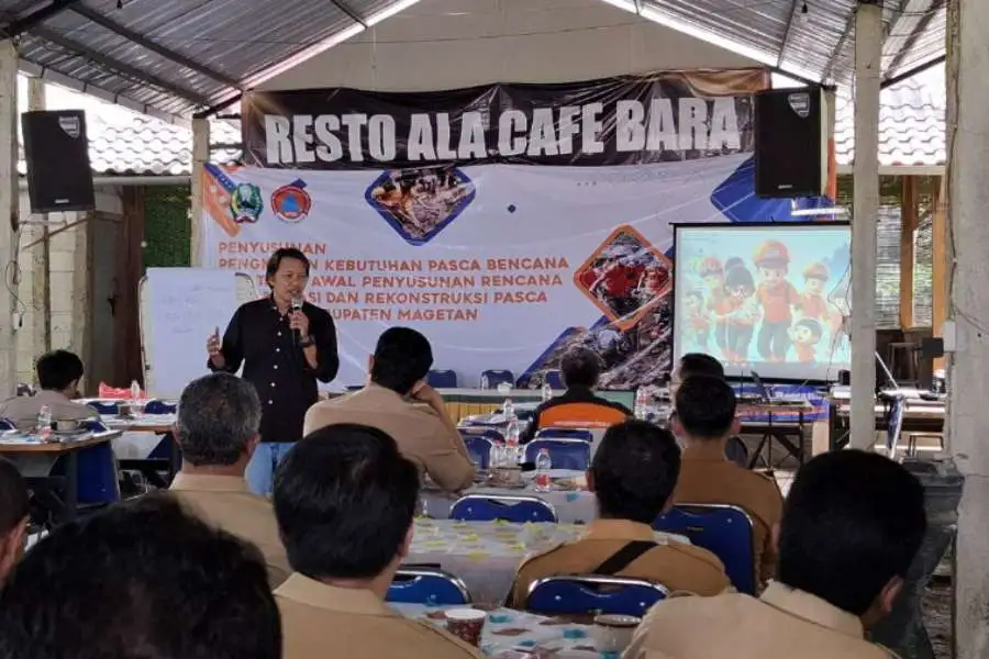 BPBD Magetan Gelar Pertemuan OPD Bahas Rehabilitasi dan Rekonstruksi Pasca Banjir.
