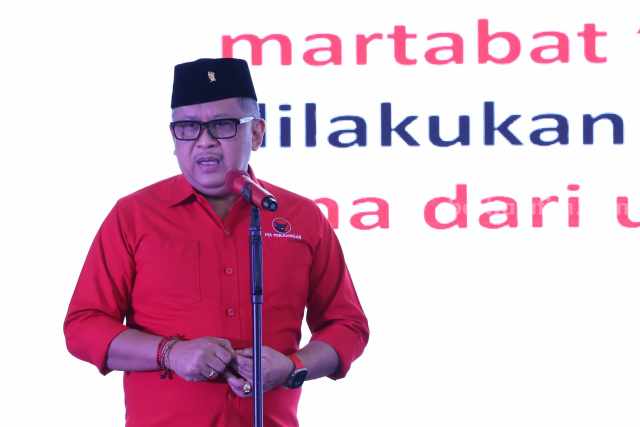Sekretaris Jenderal DPP PDI Perjuangan (PDIP) Hasto Kristiyanto saat saat berpidato di hadapan 80 calon kepala daerah dan timnya yang mengikuti Pelatihan Pemenangan Pilkada 2024, Selasa (23/7/2024). (Foto: Istimewa)