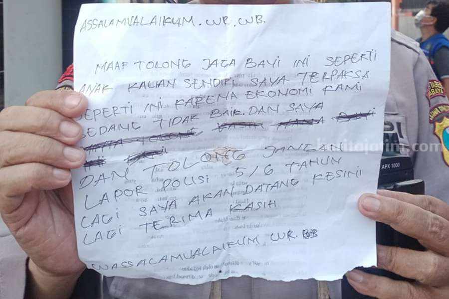 Isi Surat Menyentuh dari Orang Tua yang Buang Bayi di Surabaya