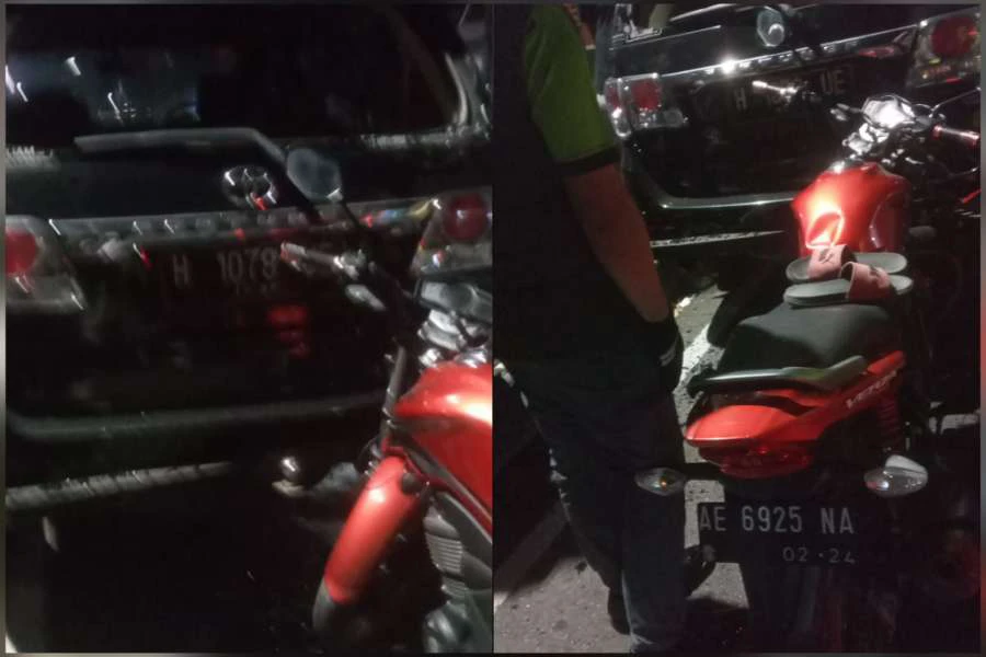 Tabrak Fortuner Parkir Depan Koramil Plaosan Magetan, Pengendara Verza Luka-Luka