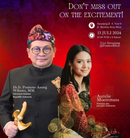 Aurelie Moeremans dan Pramono Anung Bakal Hadir di Blitar Ethnic National Carnival Aurelie Moeremans dan Pramono Anung Bakal Hadir di Blitar Ethnic National Carnival Sabtu (13/7/2024) mendatang. (foto : Istimewa)