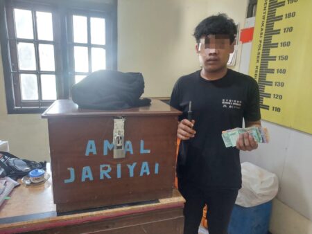 Pencuri Kotak Amal Tak Sengaja Tertabrak Motor di Tulungagung