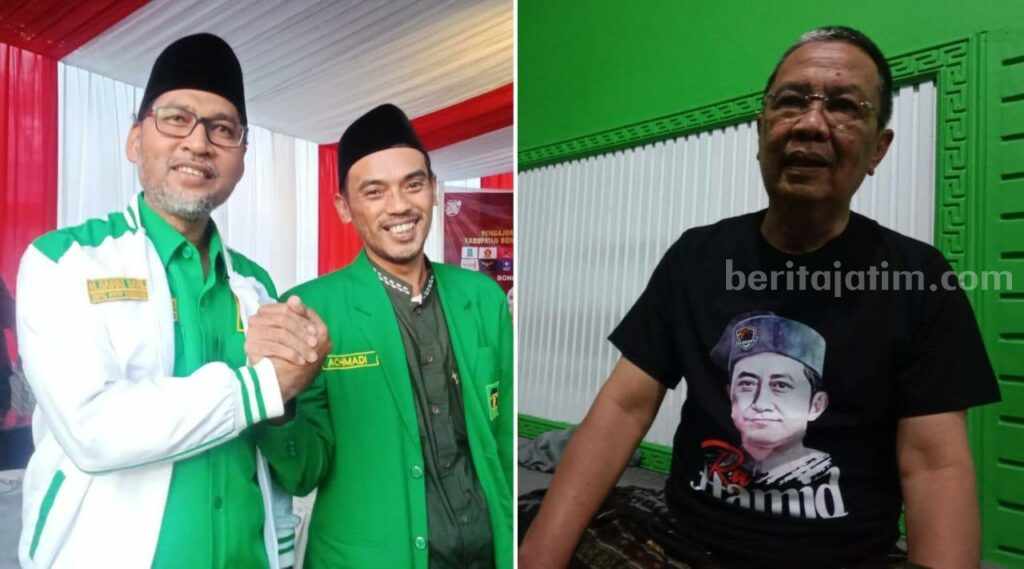 Dari Kiri ke kanan: Sekjen DPC PPP Bondowoso, Barri Sahlawi Zein dan Bidang Kominfo PPP Bondowoso, Ahmadi; Ketua DPC PKB Bondowoso, Ahmad Dhafir. (Kolase BeritaJatim.com)