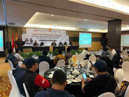 Tiga Kerawanan Pilkada Kabupaten Kediri, Penggelembungan Suara Salah Satunya Bawaslu Kabupaten Kediri launching pemetaan pemilihan Pemilu 2024.