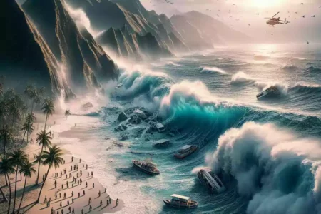 Ilustrasi gempa megathrust yang berpotensi terjadi di pesisir selatan.