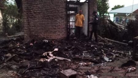 Rumah di Kecamatan Dlanggu Mojokerto Terbakar Kebakaran Mojokerto