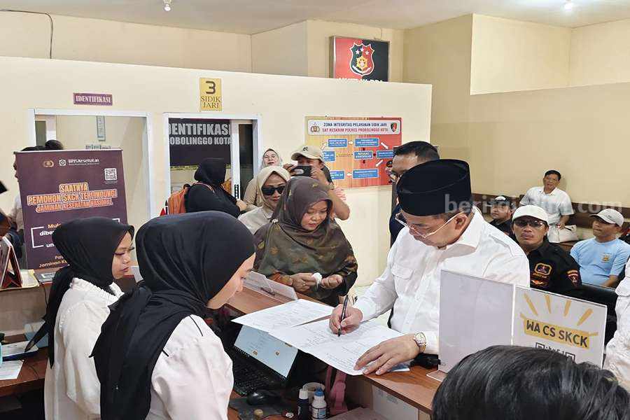 Bacawali dan Bacawawali Kota Probolinggo, Aminudin dan Ina Dewi Lestari mendatangi Polres Probolinggo Kota.