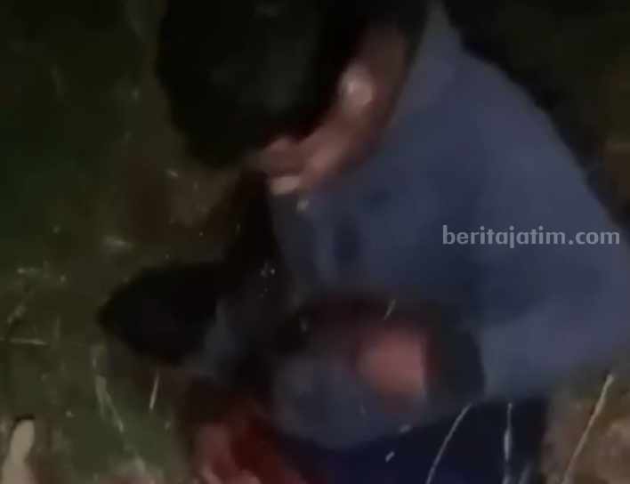 Potongan gambar korban pembacokan di Sampang
