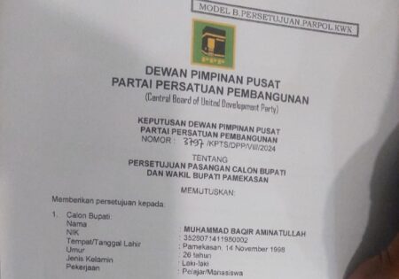 PPP Rekom Ra Baqir-Taufadi di Pilkada Pamekasan Surat DPP PPP untuk Pilkada Pamekasan.