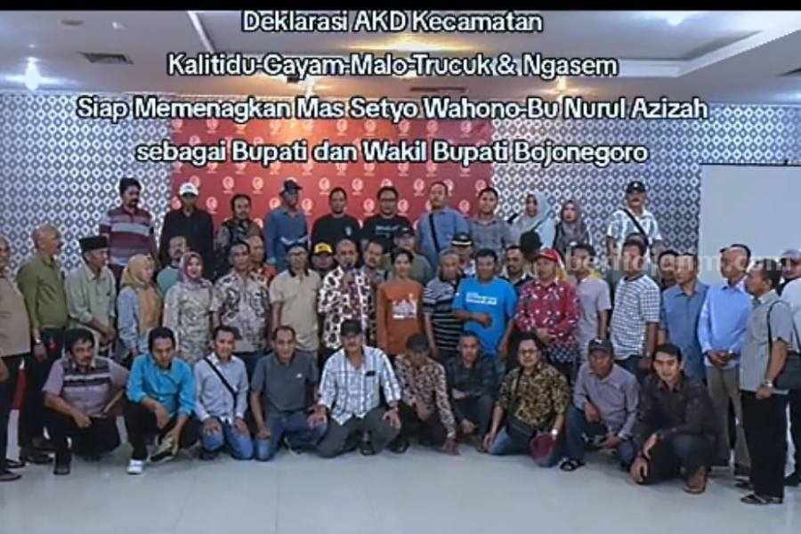 Tangkapan layar kepala desa deklarasikan dukung dan menangkan Bapaslon Bupati dan wakil bupati Bojonegoro Setyo Wahono-Nurul Azizah. (Istimewa)