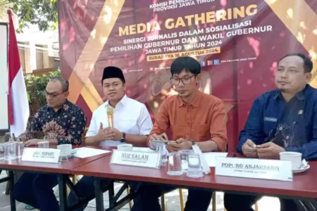Agar Partisipasi Pemilih Pilgub Tinggi, KPU Jatim Gandeng Media Ketua KPU Jatim, Aang Kunaifi dan jajarannya
