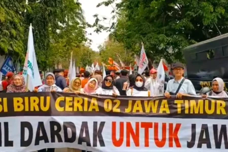 Aliansi Biru Ceria 02 Jatim Yakin Khofifah Menang Lawan Risma dan Luluk foto berita jatim