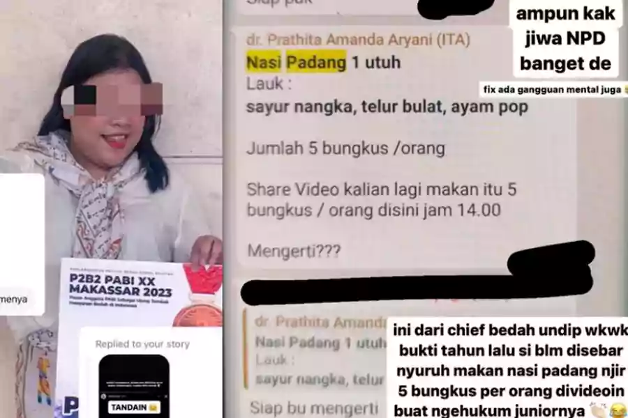 Potret Prathita Amanda Aryani dan tangkapan layar isi chatnya. (X/sunwookimz)