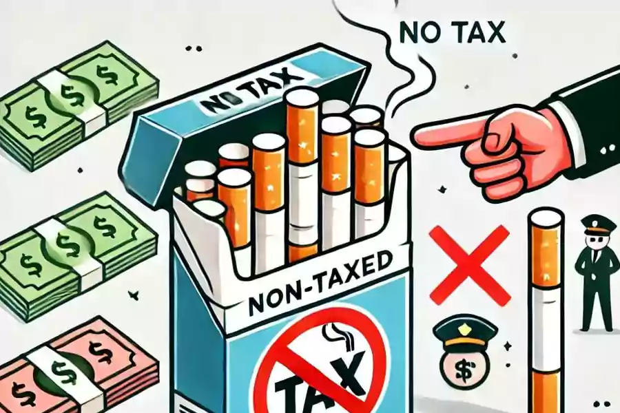 Ilustrasi rokok tanpa cukai.