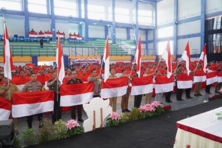Rapat koordinasi kesiapsiagaan Pemilihan Kepala Daerah (Pilkada) 2024, di gedung Sport Center Lamongan, Senin (5/8/2024).
