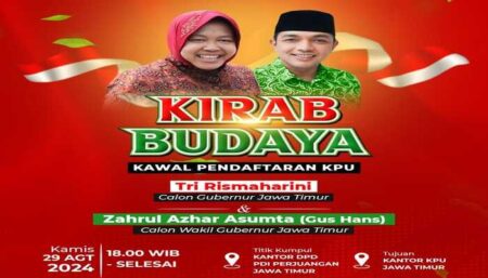 Kirab Budaya Kawal 3 Parpol Antar Risma-Gus Hans Daftar KPU Jatim