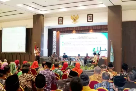 Sarasehan pembiayaan pendidikan yang digelar Dinas Pendidikan Lamongan dengan melibatkan insan pendidikan, di Aula Gajah Mada Pemkab Lamongan, Kamis (29/8/2024).