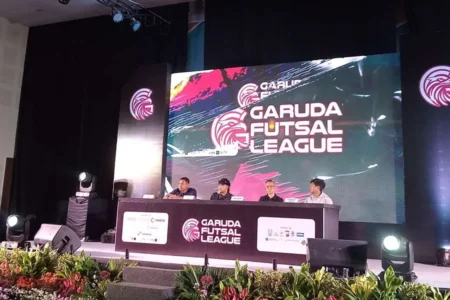 Konferensi Pers Garuda Futsal League di Hall Suara Surabaya Centre.