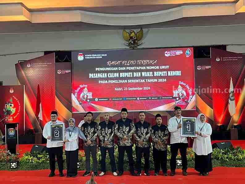 KPU Kabupaten Kediri Gelar Pengundian Nomor Urut Paslon