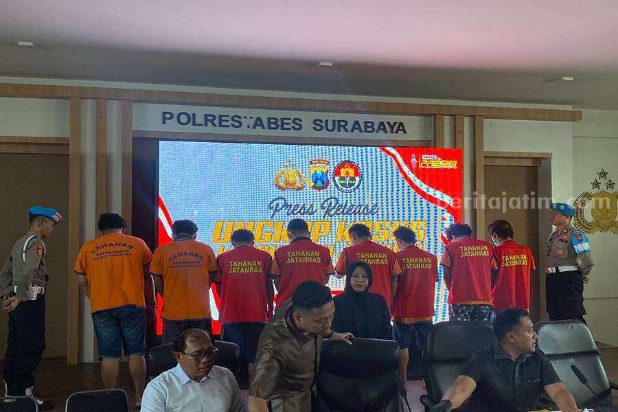 8 pelaku curanmor diamankan Polrestabes Surabaya.