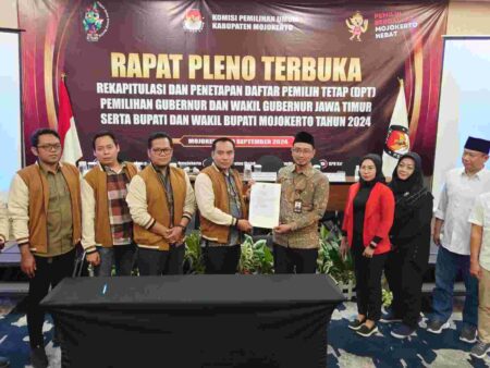 Pilkada Serentak 2024, DPT Kabupaten Mojokerto 845.655 Orang foto beritajatim