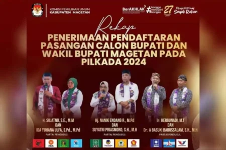 Tiga Bapaslon Bupati-Wabup Magetan Lengkapi Administrasi, Hasil Diumumkan Kapan?