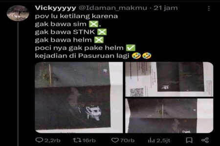 Viral Pengemudi Bonceng ‘Pocong’ Kena Surat Tilang