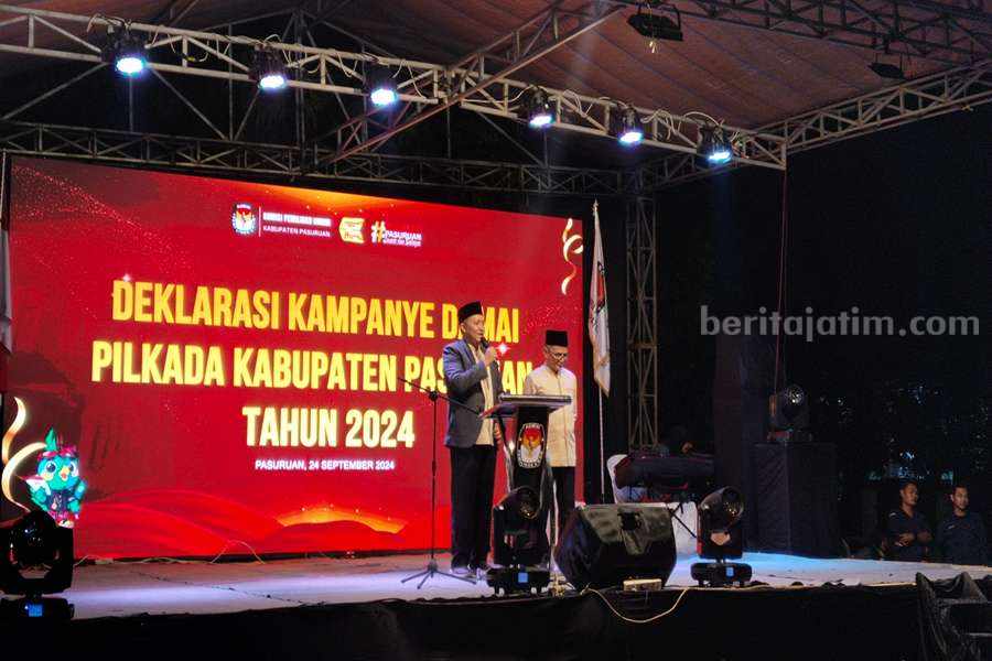 Didepan puluhan pendukungnya yang mengantarkan paslon Rusdi Sutedjo dan Shobih Asrori siap lakukan kampanye damai.