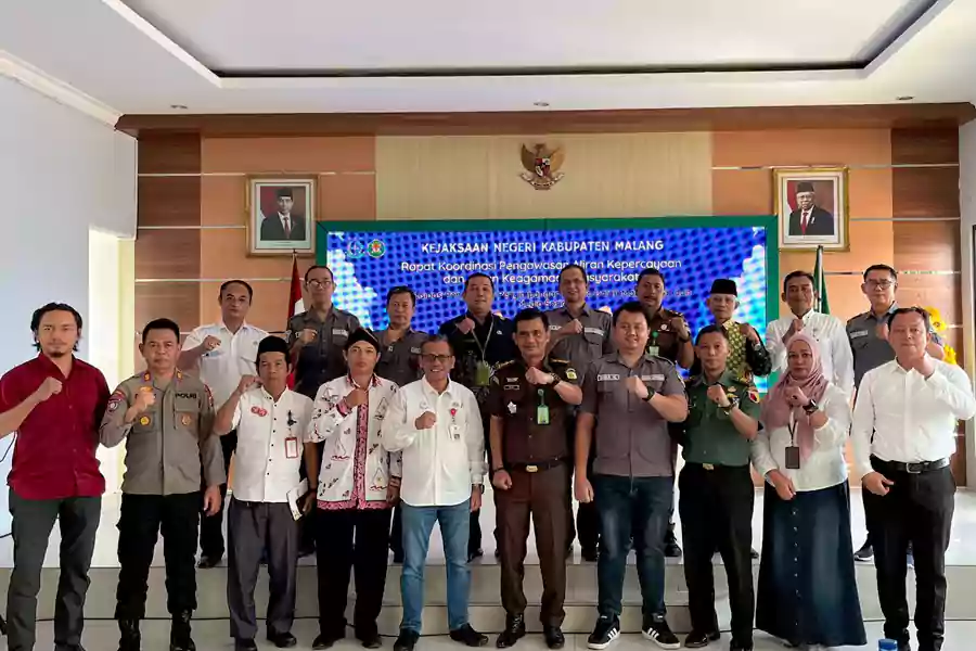 Kejaksaan Negeri Kepanjen Kabupaten Malang menggelar Rapat Koordinasi (Rakor) Pengawasan Aliran Kepercayaan dan Aliran Keagamaan Masyarakat.