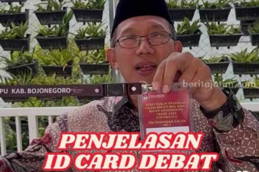 Tangkapan layar dari akun media sosial Instagram milik Teguh Haryono soal klarifikasi debat publik pertama di Pilkada Bojonegoro 2024.