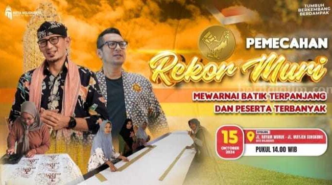 Poster Pemecahan Rekor Muri Mewarnai Batik Terpanjang dan Peserta Terbanyak. [Foto: Ist]