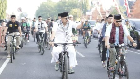 Pj Wali Kota Mojokerto, Moh Ali Kuncoro 'Nggowes Hari Santri'. [Foto : ist]