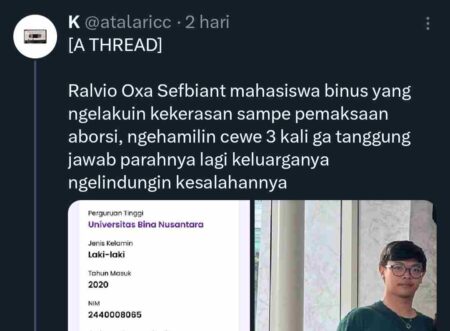 Viral Mahasiswa Binus Malang Diduga Lakukan Kekerasan dan Paksa Aborsi, Korban Ditekan hingga Trauma