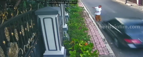 Tangkapan layar CCTV tabrak lari di Jalan Borobudur Kota Blitar, Rabu (9/10/2024). (Foto : Winanto/beritajatim.com)