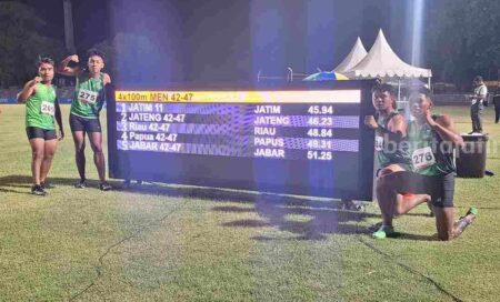 Tim Estafet 4×100 Meter Jatim Raih Emas di Peparnas XVII/2024 Solo