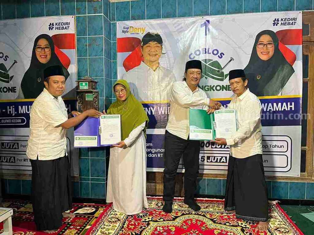 Perjuangan Wahidiyah Kabupaten Kediri berikan rekomendasi dukungan kepada paslon Bupati Kediri H. Deny Widyanarko - Hj. Mudawamah
