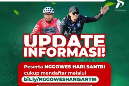 Hari Santri 2024 Kota Mojokerto, Gowes Sarungan Berhadiah Umroh foto beritajatim