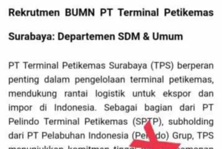 Waspada Penipuan! Lowongan Kerja PT TPS Palsu Beredar foto beritajatim