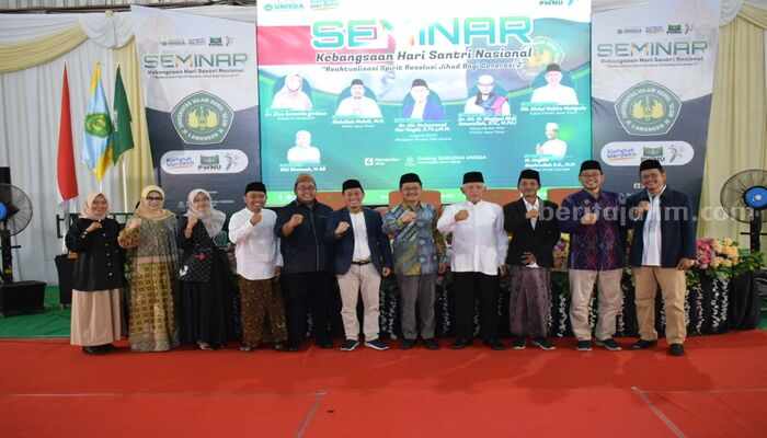 Seminar kebangsaan Hari Santri Nasional yang digelar di Gedung Sasana Budaya dan Olahraga (Sabudga) Unisda Lamongan. (Foto: Unisda)