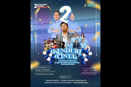 Kampanye Akbar Wahono-Nurul Hadirkan Denny Caknan, Kuliner Gratis 10 Ribu Porsi Foto BeritaJatim.com