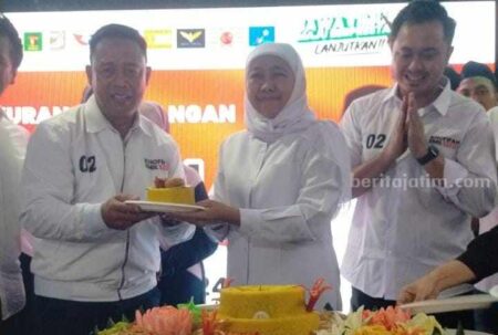 Menang Hasil Quick Count, Ini Pidato Khofifah di Posko Diponegoro Foto BeritaJatim.com