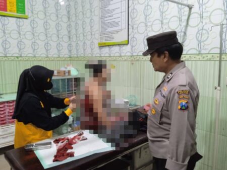 Pedagang Sayur Dibacok Begal di Klakah Lumajang Foto BeritaJatim.com