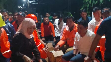 Khofifah Sebut Penyebab Banjir Tempuran Mojokerto Termasuk Enceng Gondok Foto BeritaJatim.com