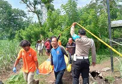 Polisi Selidiki Jasad Perempuan di Gubuk Sawah Kepanjen Malang Foto BeritaJatim.com
